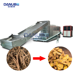 Ligne de production professionnelle de séchage à la bande transporteuse en maille, de nettoyage, de cuisson à la vapeur, de découpe et de séchage de Scutellaria Baicalensis - Product Image 1