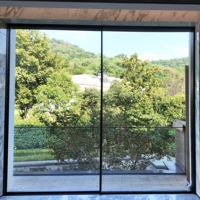 Porte coulissante en verre en alliage d'aluminium sur mesure (hauteur et largeur) pour l'extérieur des bâtiments commerciaux, idéale pour les appartements et les hôtels - Vente en gros usine
