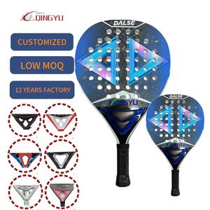 Raquette de padel de <span class=keywords><strong>tennis</strong></span> Qingyu, dernière technologie, système anti-vibration professionnel, haute qualité, carbone 18K personnalisé, EVA souple, diamant - Product Image 1