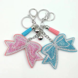 Moda franela <span class=keywords><strong>Cristal</strong></span> Diamantes <span class=keywords><strong>de</strong></span> imitación arco llaveros arco borla llavero alegría arco llavero regalo brillo para niñas Bling llaveros - Product Image 2