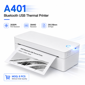 เครื่องพิมพ์ความร้อนบลูทูธ USB รุ่น A401 ความละเอียด 203DPI 304HD รองรับกระดาษ A4 ขนาด 210-216 มม. สำหรับพิมพ์สติกเกอร์ลายสักและเอกสาร - Product Image 1