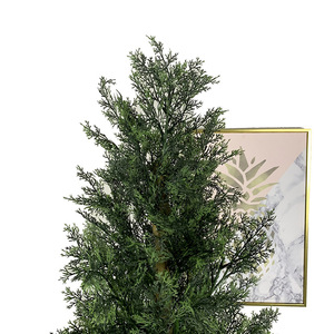 Intérieur extérieur Décoration Extérieure Uv Évalué <span class=keywords><strong>En</strong></span> <span class=keywords><strong>Pot</strong></span> Faux Cyprès Plantes Vertes Artificielles Bonsaï De Cèdre Arbre - Product Image 2