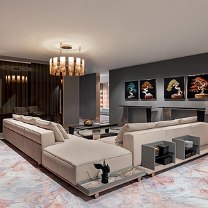 Sofá Modular en Forma de L para Sala de Estar, Muebles Modernos de Lujo, Material de Tela Italiana de Lujo - Product Image 1