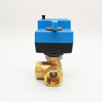 Vannes de régulation de débit d'eau froide et chaude Winvall 20s, actionneur électrique 24VDC/AC, vannes en laiton motorisées, vanne à bille 3 voies avec filetage BSP