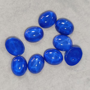 Pierres synthétiques pour bijoux, cabochons ovales et ronds, saphir étoilé rouge/bleu/violet pour la fabrication de bijoux - Product Image 3