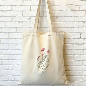 Sac fourre-tout en toile de coton réutilisable imprimé sur mesure avec fermeture éclair pour les courses - Product Image 1