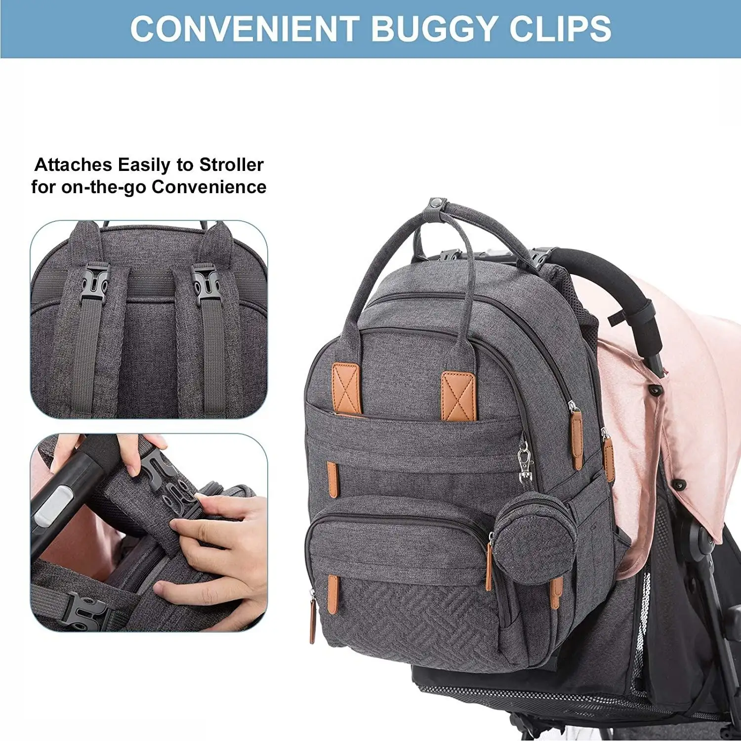 BSCI personalizado de alta calidad Byby bolsa de almacenamiento de pañales impermeable duradero mamá pañal mochila