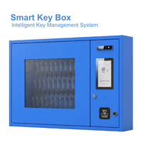 Armoire à clés intelligente 45 emplacements, coffre-fort de gestion électronique des clés RFID, système de contrôle des clés mural NFC par empreinte digitale et reconnaissance faciale