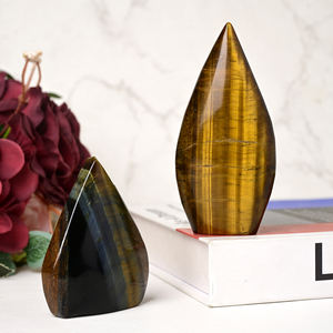 Adorno de Ojo de Tigre Natural Amarillo y Azul en Forma de Gota de Agua para Decoración del Hogar y Regalos Navideños Únicos - Product Image 2