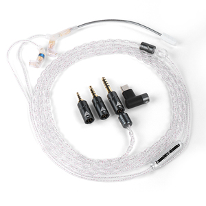 QKZ Q7 MAX 3-in-1 + Type-c <strong>Plug</strong> 2pin + MMCX Born Oxygen-free Copper Silver-plated Upgrade Cable with Boom Microphone for Gaming - Product Image 1