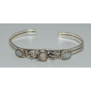 Victorian, .925 argento Sterling braccialetto decorativo con opali bianchi - Product Image 3