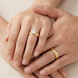 Anillos Resistentes al Deslustre e Impermeables de Buena Calidad, Anillo de Acero Inoxidable 316L Chapado en Oro PVD de 14k y 18k con Zirconia, Anillo de Compromiso para Mujer - Product Image 2