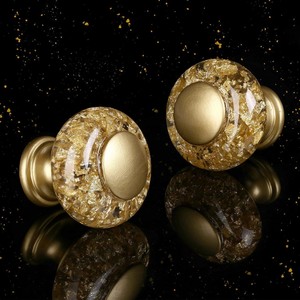 Crystal Furniture Handle Round Champagne <b>Gold</b> <b>Cabinet</b> <b>Knob</b> Modern Design Durable Hardware Accessory - Product Image 1