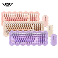 Ensemble clavier et souris sans fil rose mignon, 102 touches, 2.4G, ergonomique, coloré, pour bureau, ordinateur portable, OEM