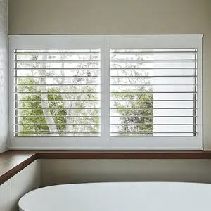 Factory Direct Plantation Shutters White Sunscreen Horizontal Louver Plantation Shutters