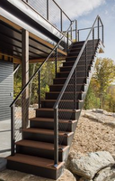 Rampe de balustrade à câbles en acier inoxydable noir mat pour escaliers, balcons et terrasses extérieurs, faible entretien