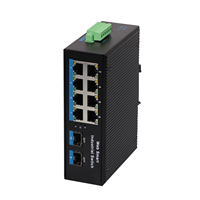 10-Port 10/100/1000Mbps Gigabit E Managed Industrial PoE Ethernet Switch 8 Port RJ45 2 Port SFP IPS53108PFM Dengan QoS