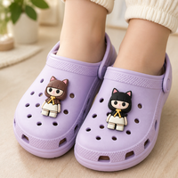 Breloques de chaussures populaires en PVC souple, motif oreilles de chat de luxe, pour filles, personnalisables, pour sabots, ornements de chaussures, chaussures à trous, sacs, boutons de mode