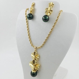 Ensemble de bijoux JX214 Plumeria, boucles d'oreilles et collier <span class=keywords><strong>avec</strong></span> perles de coquillages, différentes couleurs de perles disponibles, nouveaux bijoux des îles hawaïennes - Product Image 4