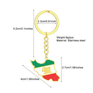 Moda esmalte Irán mapa bandera colgante llavero <span class=keywords><strong>iran</strong></span>í Acero inoxidable joyería para Mujeres Hombres niñas fiesta cumpleaños regalos - Product Image 6