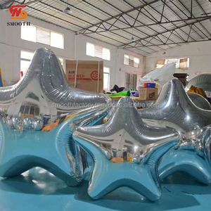 LEDA Outdoor Party & Wedding Events Wedding Decor New Arrival Modern Silver Gold PVC Inflatable Star-Shaped <b>Mirror</b> <b>Ball</b> - Product Image 2