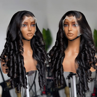 Wig rambut manusia keriting goyang wig India grosir harga rendah wig Frontal untuk rambut bayi transparan HD renda wig untuk WANITA HITAM