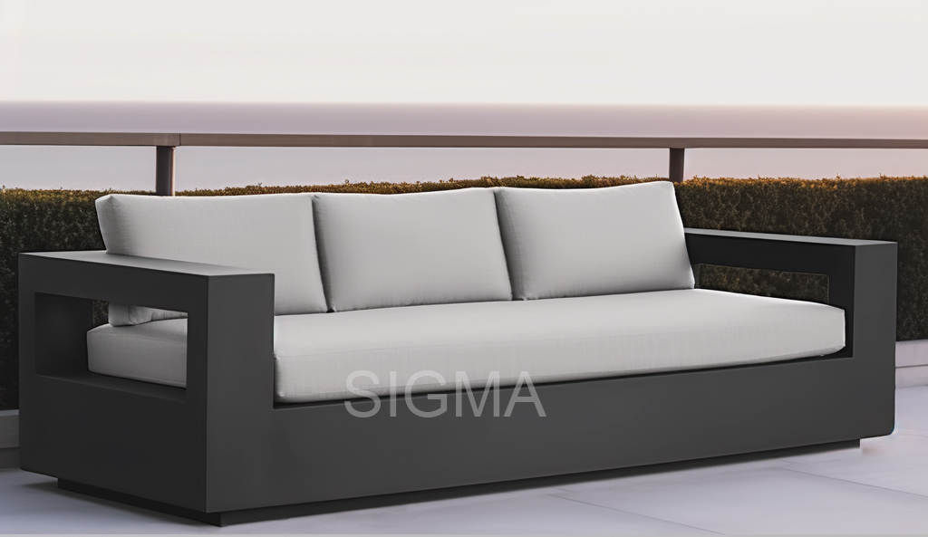 Luxury Outdoor Aluminium Sofa Set Waterproof Patio Outdoor Love Seat Aluminium Garden Sofa