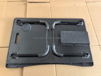 P2 FSC Vente en gros Bureau portable pliable et convertible en bois naturel noir avec tiroir et fente intégrée pour tablette