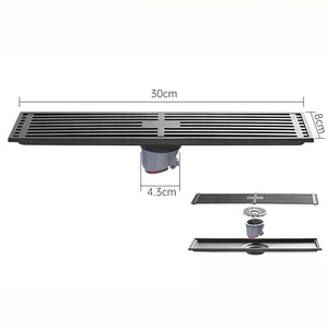 Siphon de sol carré moderne 10 cm noir mat anti-odeur et anti-insectes pour salle de bain avec valve à joint profond - Product Image 4