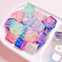 Perles carrées Cube coloré bricolage perle perlée acrylique pour accessoires de cheveux téléphone portable chaîne sac pendentif