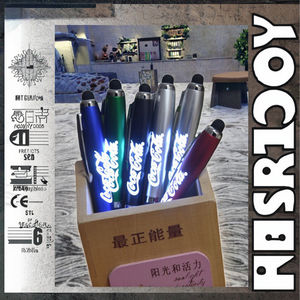 定制发光标志圆珠笔塑料金属促销圆珠笔带彩色灯欢迎礼品 - Product Image 3