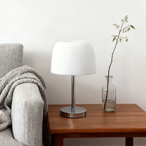 Lampe de bureau champignon style crème pour salon, chambre, bureau – Lampe de chevet créative nordique en verre décorative pour maison d'hôtes - Product Image 4