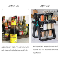 Étagère de rangement pour assaisonnements à double niveau, rotation à 360 degrés, 18 bocaux en verre, porte-épices rotatif pratique pour la cuisine à la maison et au restaurant