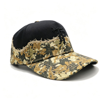 Casquette de baseball élégante à 5 panneaux, visière incurvée, design bicolore, impression numérique, doublure en satin, broderie, pour l'extérieur