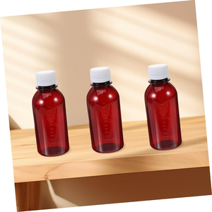 Medicine Packaging <b>Empty</b> Dark Amber <b>Plastic</b> PET Syrup Pills <b>Bottle</b> <b>Plastic</b> <b>Bottle</b> with Cap - Product Image 5