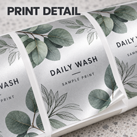 Étiquette autocollante personnalisée en BOPP pour bouteille de gel douche, pour l'emballage de bouteilles de gel douche et l'impression de logo de marque de produits de soin personnel