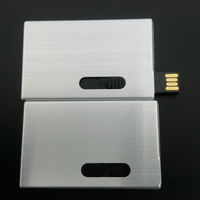 Usb 2.0, Flash Drive USB 4GB 8GB 16GB 32GB 64GB kartu logam untuk hadiah bisnis Usb Stick kartu kredit Pen Drive
