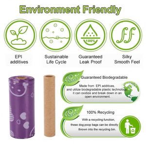 1 Silk Eco Friendly Drawstring Dog Poop Bag Biodegradable Plastic Disposable <b>Compostable</b> Biodegradable Corn Starch Dog Poop Bag - Product Image 6