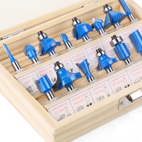 Jeu de 15 fraises Viextro pour routeur, queue de 1/4 pouce, revêtement AlTiN, pointe en carbure, pour sculpture sur bois, outils de travail du bois CNC, plastique