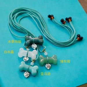 Colgante de hueso de piedra semipreciosa natural para mascotas - Product Image 5