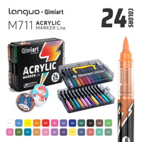 Venta al por Mayor de Rotuladores de Pintura Líquida Little Lightning de 24 Colores, Sistema de Tinta Libre, Juego de Marcadores Acrílicos para Manualidades en Roca, Madera y Cerámica