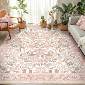 Custom OEM ODM Meadow <strong>Washable</strong> Print Rugs Cream Multi Color <strong>Runner</strong> Private Label Non-slip Soft Carpet <strong>Runner</strong> for Home Decor - Product Image 3