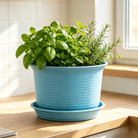 Plateau de pot de fleurs classique en résine pour plantes d'intérieur/extérieur, décoration de jardin et de maison, durable, pour bonsaï, fleurs, succulentes, pothos, avec drainage