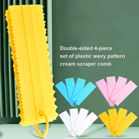 Fournitures de décoration de gâteaux, ensemble de 4 grattoirs à glaçage en plastique, peignes à gâteau pour la fabrication de gâteaux et de desserts