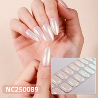 Autocollants pour ongles imperméables, longue durée, couleur unie rouge oignon, paillettes, autocollants pour ongles en gel semi-durcis, distributeur recherché