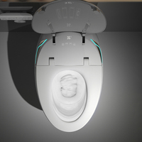 WC intelligent monobloc en céramique en forme d'œuf pour salle de bain à usage domestique, avec chasse d'eau automatique et bidet intégré