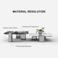 Table basse moderne de luxe en marbre blanc irrégulier pour hôtel et salon