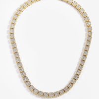 NL2190 Collier bracelet chaîne cubaine tennis plaqué or 10mm hip hop