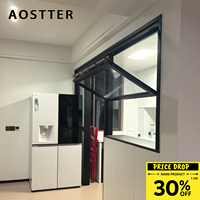 Ventana Plegable Vertical de Alta Gama AOSTTER Personalizada para Cocina, Tienda de Té con Leche, RV, Baño, Integrada en Cualquier Espacio