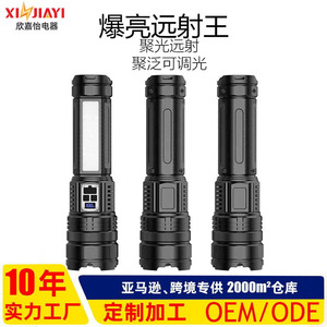 Dual Light Source Led <b>Rechargeable</b> <b>Flashlight</b> Aluminum Alloy Strong Beam Outdoor Camping Torch 50000 Hours Runtime - Product Image 2
